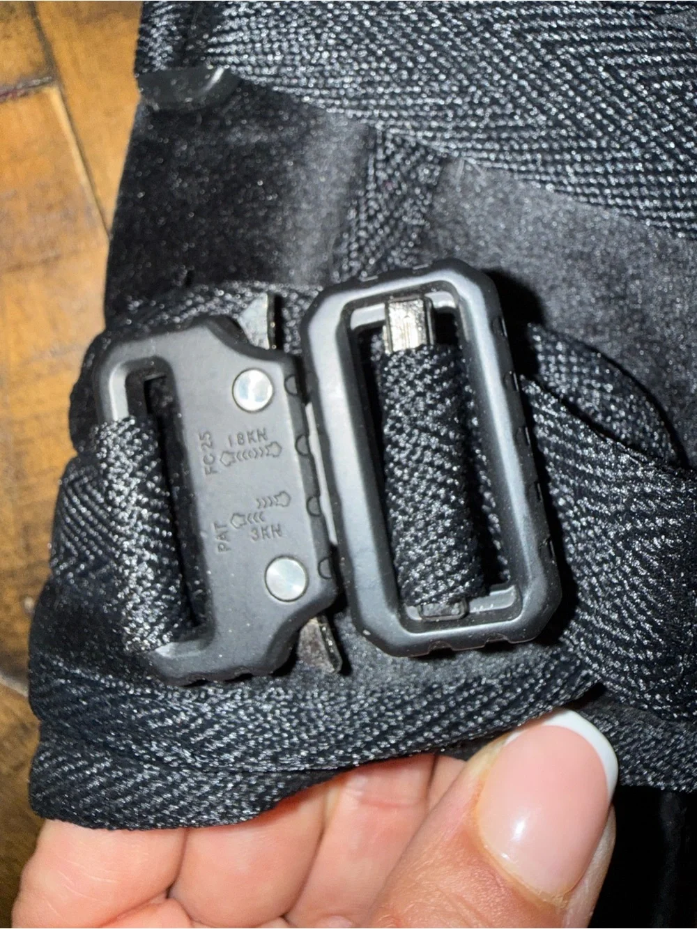 Men's Black Slip-On Buckle Draco Slides